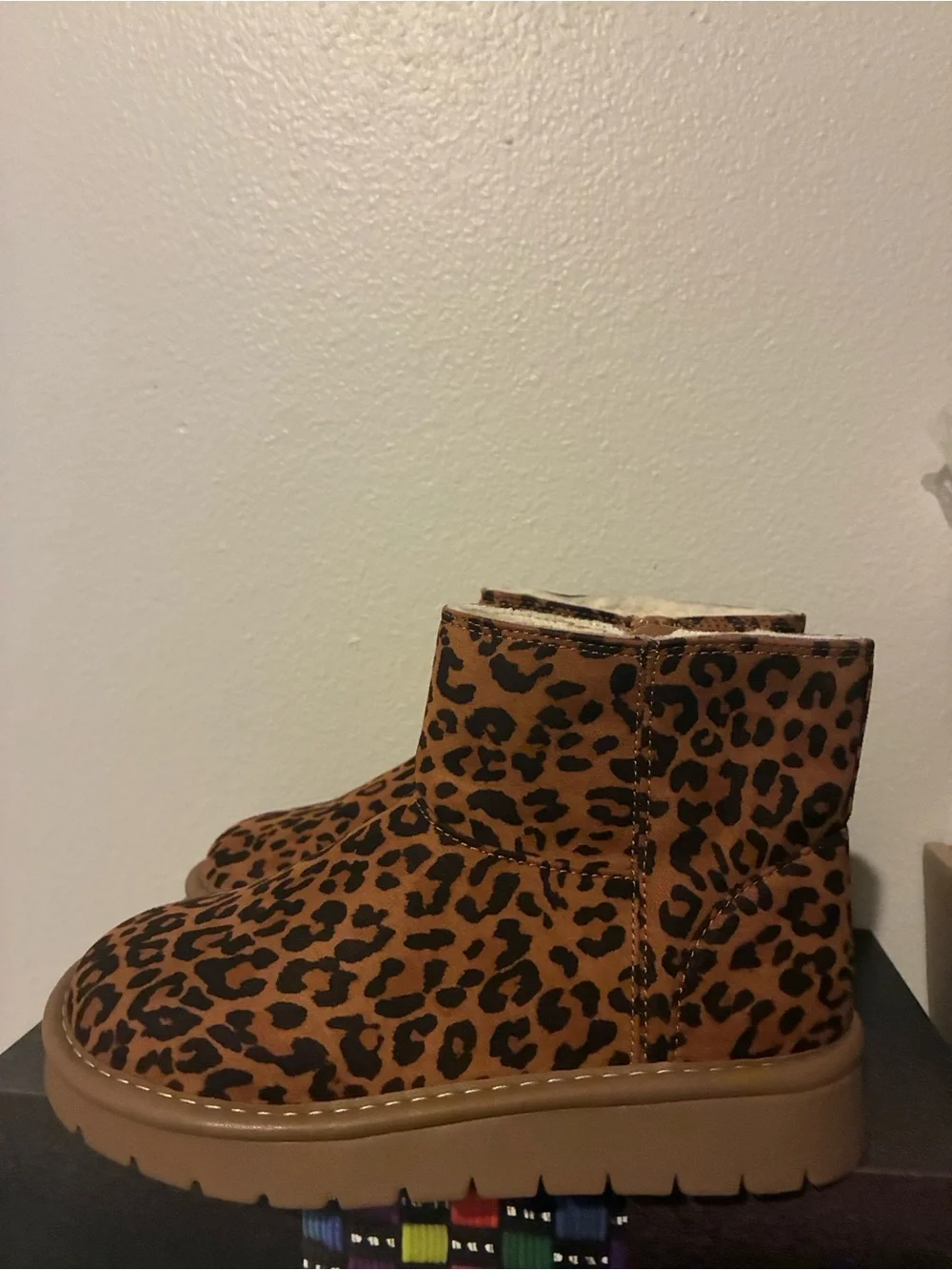 Girls' Honor Faux Suede Style Boots - Cat & Jack Leopard print Brown Size 13